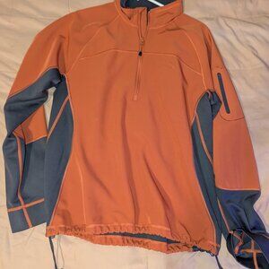 North Face Mens Sleek Jacket: Orange and Grey